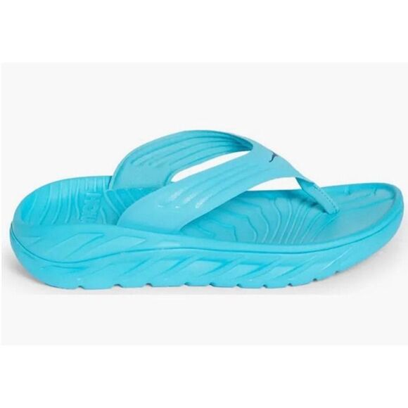 Hoka One One Ora Recovery Flip Flop Thong Sandal Scuba Blue Bellwether Men US 12 - Picture 1 of 5